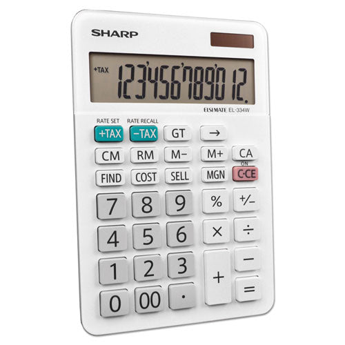 Image of Sharp® El-334w Large Desktop Calculator, 12-Digit Lcd