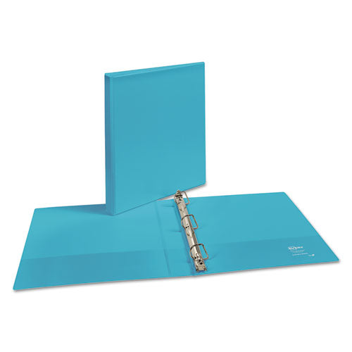 Image of Avery® Durable View Binder With Durahinge And Slant Rings, 3 Rings, 1" Capacity, 11 X 8.5, Aqua
