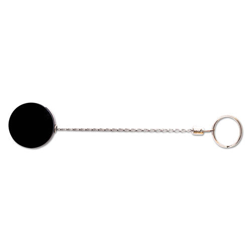 Image of Advantus Heavy-Duty Retractable ID Card Reel, 18.5" Extension, Black/Chrome, 6/Pack