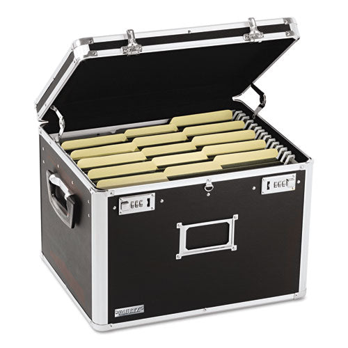 Image of Vaultz® Locking File Chest with Adjustable File Rails, Letter/Legal Files, 17.5" x 14" x 12.5", Black