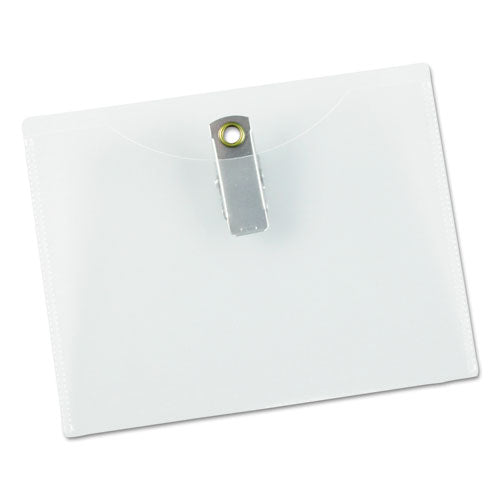 Image of Universal® Clear Badge Holders W/garment-Safe Clips, 3 X 4, White Inserts, 50/box