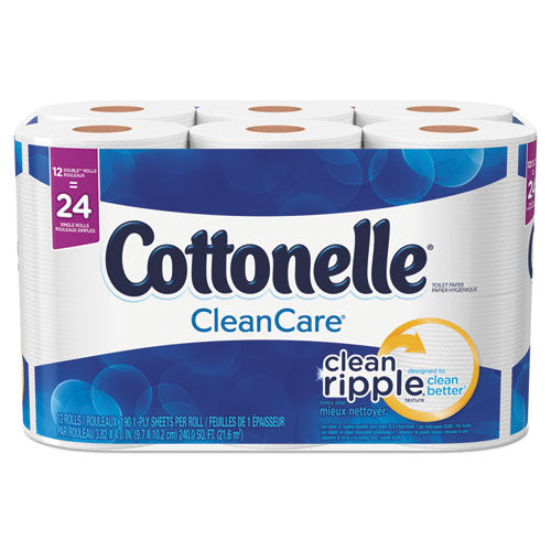 Image of Cottonelle® Clean Care Bathroom Tissue, Septic Safe, 1-Ply, White, 170 Sheets/roll, 12 Rolls/pack