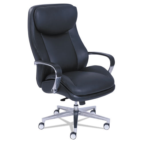 Image of La-Z-Boy® Commercial 2000 Big/tall Executive Chair, Supports Up To 400 Lb, 20.5" To 23.5" Seat Height, Black Seat/back, Silver Base