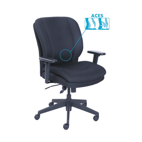 Image of SertaPedic® Cosset Ergonomic Task Chair, Supports Up To 275 Lb, 19.5" To 22.5" Seat Height, Black