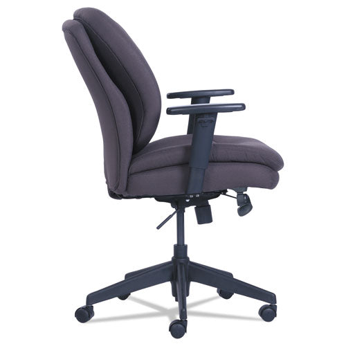 Image of SertaPedic® Cosset Ergonomic Task Chair, Supports Up To 275 Lb, 19.5" To 22.5" Seat Height, Gray Seat/back, Black Base