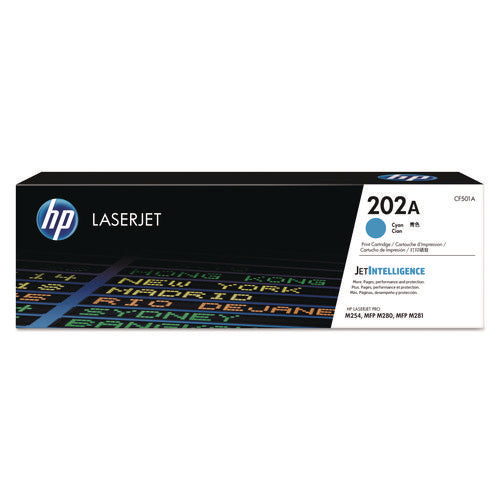 Image of HP HP 202a, (cf501a) Cyan Original Laserjet Toner Cartridge