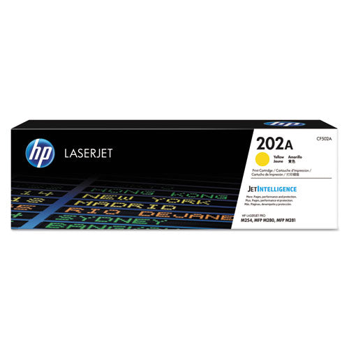 Image of HP HP 202a, (cf502a) Yellow Original Laserjet Toner Cartridge