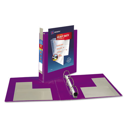 Image of Avery® Heavy-Duty View Binder With Durahinge And One Touch Ezd Rings, 3 Rings, 1.5" Capacity, 11 X 8.5, Purple