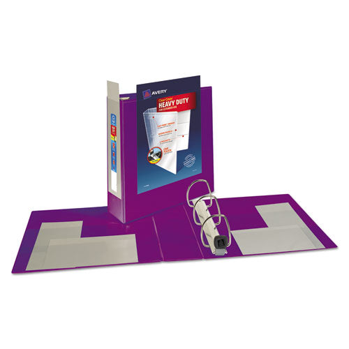 Image of Avery® Heavy-Duty View Binder With Durahinge And Locking One Touch Ezd Rings, 3 Rings, 3" Capacity, 11 X 8.5, Purple