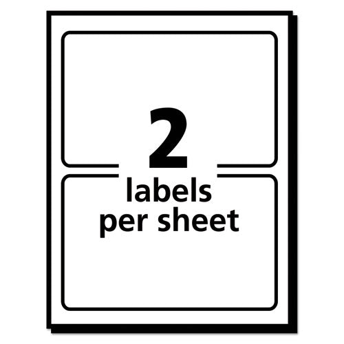 Image of Avery® Vibrant Laser Color-Print Labels w/ Sure Feed, 4.75 x 7.75, White, 50/Pack