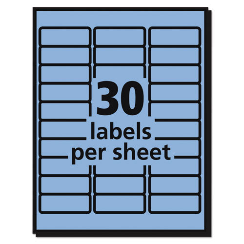 Image of Avery® High-Visibility Permanent Laser ID Labels, 1 x 2.63, Pastel Blue, 750/Pack
