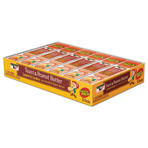 Image of Keebler® Sandwich Crackers, Toast And Peanut Butter, 8 Cracker Snack Pack, 12/box