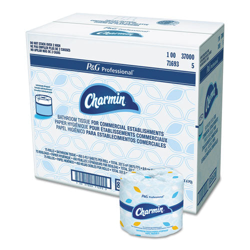 Image of Charmin® Commercial Bathroom Tissue, Septic Safe, Individually Wrapped, 2-Ply, White, 450 Sheets/roll, 75 Rolls/carton