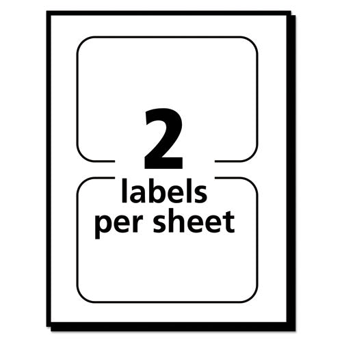 Image of Avery® Flexible Adhesive Name Badge Labels, 3.38 X 2.33, White/blue Border, 40/pack