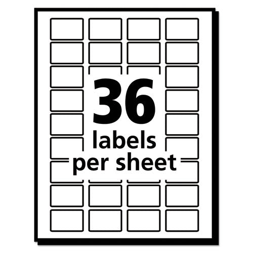Image of Avery® Removable Multi-Use Labels, Inkjet/laser Printers, 0.5 X 0.75, White, 36/sheet, 28 Sheets/pack, (5418)