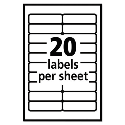 Image of Avery® Removable Multi-Use Labels, Inkjet/laser Printers, 0.5 X 1.75, White, 20/sheet, 42 Sheets/pack, (5422)