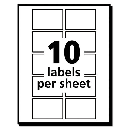 Image of Avery® Removable Multi-Use Labels, Inkjet/laser Printers, 1 X 1.5, White, 10/sheet, 50 Sheets/pack, (5434)