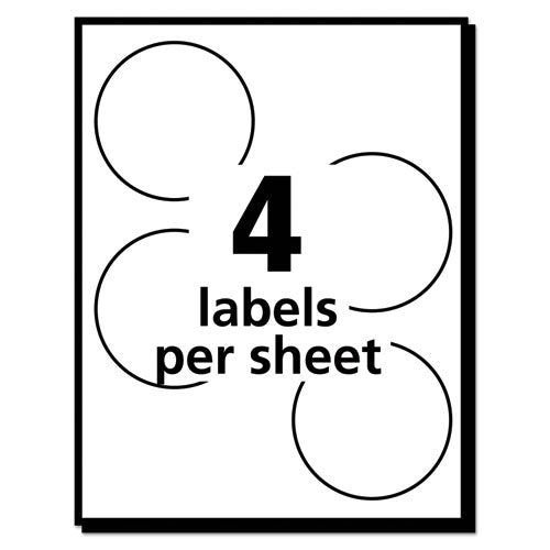 Image of Avery® Printable Gold Foil Seals, 2" dia, Gold, 4/Sheet, 11 Sheets/Pack, (5868)