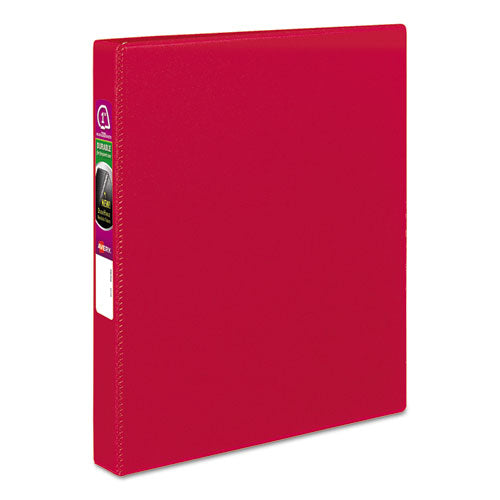Image of Avery® Durable Non-View Binder With Durahinge And Slant Rings, 3 Rings, 1" Capacity, 11 X 8.5, Red