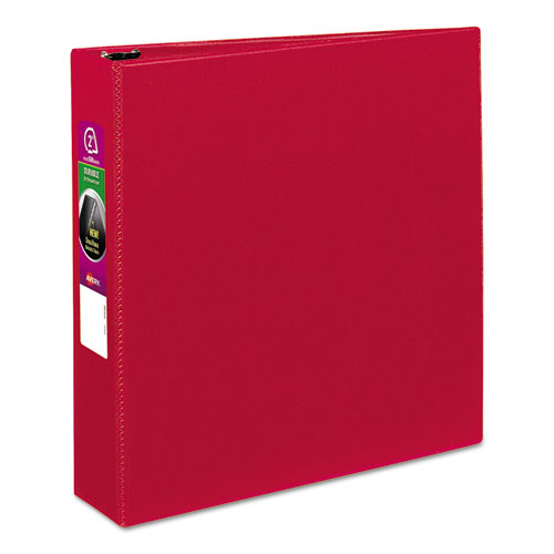 Image of Avery® Durable Non-View Binder With Durahinge And Slant Rings, 3 Rings, 2" Capacity, 11 X 8.5, Red