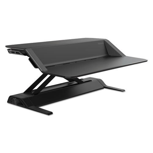 Image of Fellowes® Lotus Sit-Stands Workstation, 32.75" X 24.25" X 5.5" To 22.5", Black