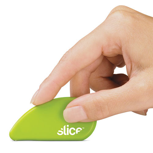 Image of slice® Safety Cutters, Fixed, Non Replaceable Micro Safety Blade, 0.1" Ceramic Blade, 2.4" Plastic Handle, Green