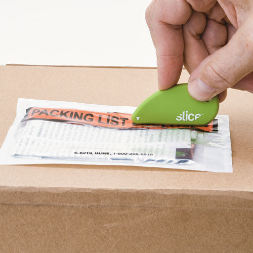 Image of slice® Safety Cutters, Fixed, Non Replaceable Micro Safety Blade, 0.1" Ceramic Blade, 2.4" Plastic Handle, Green