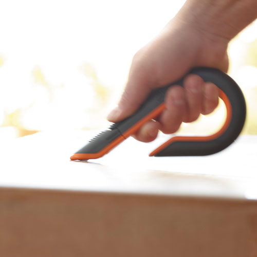 Image of slice® Box Cutters, Double Sided, Replaceable, 1.29" Carbon Steel Blade, 7" Nylon Handle, Gray/Orange