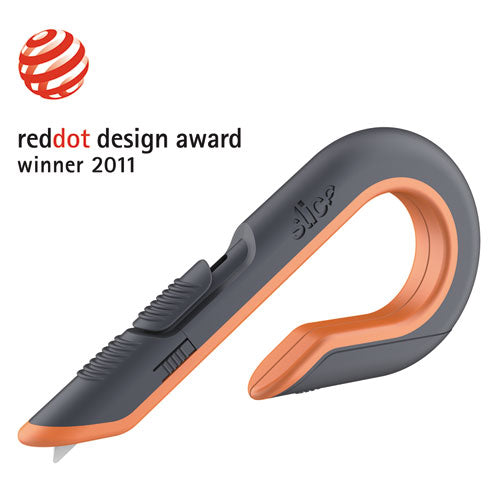 Image of slice® Box Cutters, Double Sided, Replaceable, 1.29" Carbon Steel Blade, 7" Nylon Handle, Gray/Orange