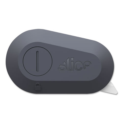 Image of slice® Mini Cutters, Replaceable Double-Sided 1.29" Ceramic Zirconium Oxide Blade, 2.5" Nylon Handle, Gray/Green