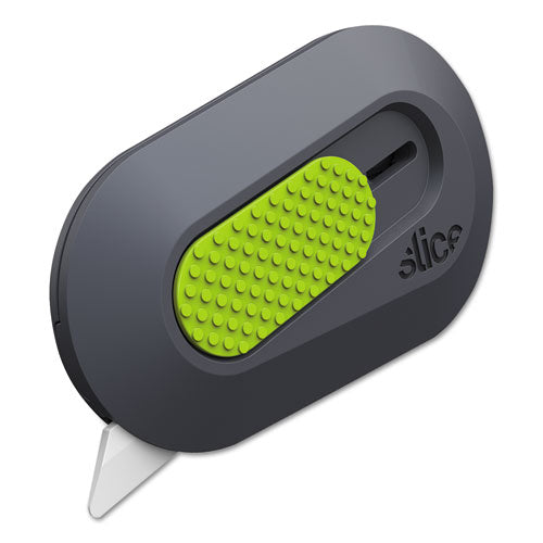 Image of slice® Mini Cutters, Replaceable Double-Sided 1.29" Ceramic Zirconium Oxide Blade, 2.5" Nylon Handle, Gray/Green