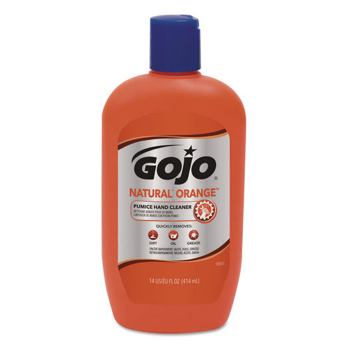 Image of GOJO® NATURAL ORANGE Pumice Hand Cleaner, Citrus Scent, 14 oz, 12/Carton
