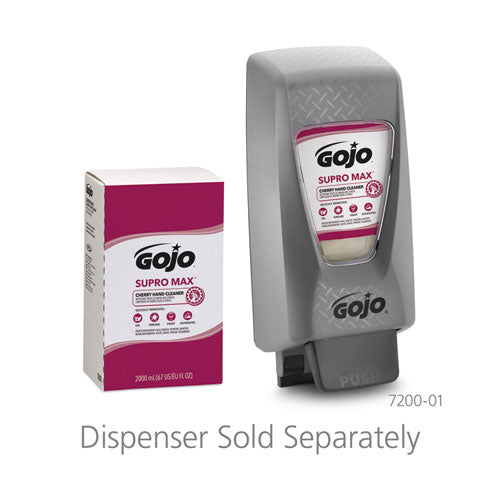 Image of GOJO® SUPRO MAX Heavy Duty Hand Cleaner, Refill for GOJO PRO TDX 2000 Dispenser, Cherry Fragrance, 2,000 mL, 4/Carton