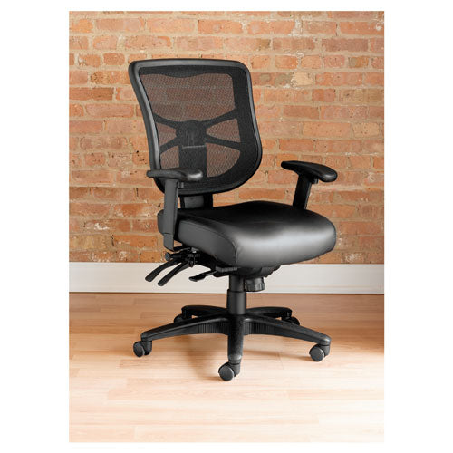 Image of Alera® Alera Elusion Series Mesh Mid-Back Multifunction Chair, Supports Up To 275 Lb, 17.7" To 21.4" Seat Height, Black