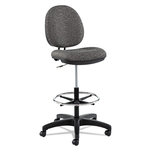 Image of Alera® Alera Interval Series Swivel Task Stool, Supports 275 Lb, 23.93" To 34.53" Seat Height, Graphite Gray Seat/back, Black Base