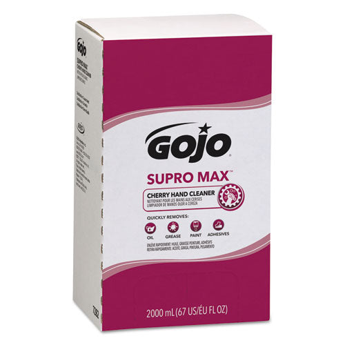 Image of GOJO® SUPRO MAX Heavy Duty Hand Cleaner, Refill for GOJO PRO TDX 2000 Dispenser, Cherry Fragrance, 2,000 mL, 4/Carton