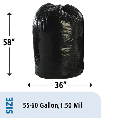 Image of Stout® by Envision Total Recycled Content Plastic Trash Bags, 60 gal, 1.5 mil, 36" x 58", Black/Brown, 100/Carton
