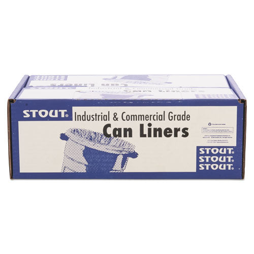 Image of Stout® by Envision Total Recycled Content Plastic Trash Bags, 60 gal, 1.5 mil, 36" x 58", Black/Brown, 100/Carton