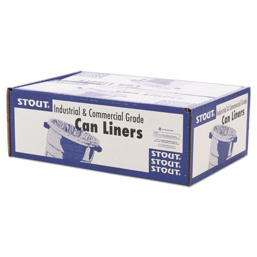 Image of Stout® by Envision Total Recycled Content Plastic Trash Bags, 60 gal, 1.5 mil, 36" x 58", Black/Brown, 100/Carton