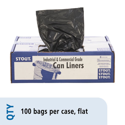 Image of Stout® by Envision Total Recycled Content Plastic Trash Bags, 60 gal, 1.5 mil, 36" x 58", Black/Brown, 100/Carton