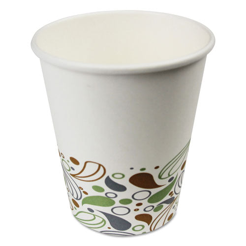 Image of Boardwalk® Deerfield Printed Paper Hot Cups, 8 oz, 50/Sleeve, 20 Sleeves/Carton
