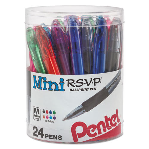 Image of Pentel® R.s.v.p. Mini Ballpoint Pen, Stick, Medium 1 Mm, Assorted Ink And Barrel Colors, 24/pack
