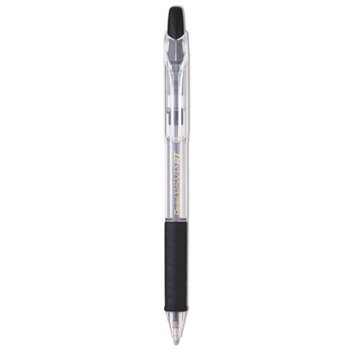 Image of Pentel® R.s.v.p. Rt Ballpoint Pen, Retractable, Medium 1 Mm, Black Ink, Clear Barrel, Dozen