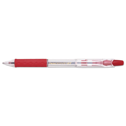 Image of Pentel® R.s.v.p. Rt Ballpoint Pen, Retractable, Medium 1 Mm, Red Ink, Clear Barrel, Dozen