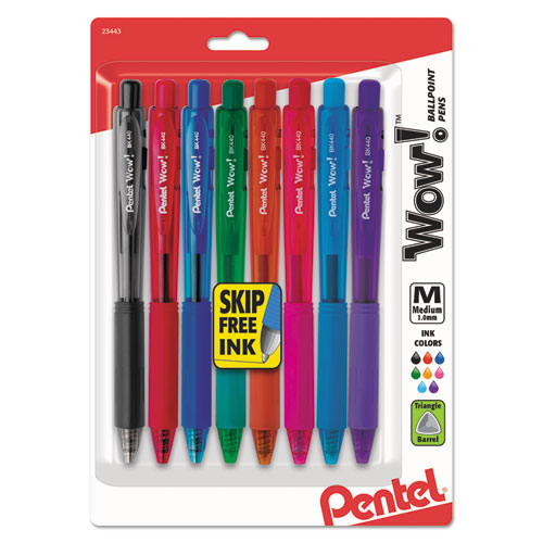 Image of Pentel® Wow! Ballpoint Pen, Retractable, Medium 1 Mm, Assorted Ink And Barrel Colors, 8/pack