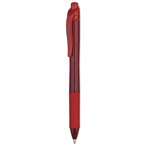 Image of Pentel® EnerGel-X Gel Pen, Retractable, Bold 1 mm, Red Ink, Translucent Red/Red Barrel, Dozen