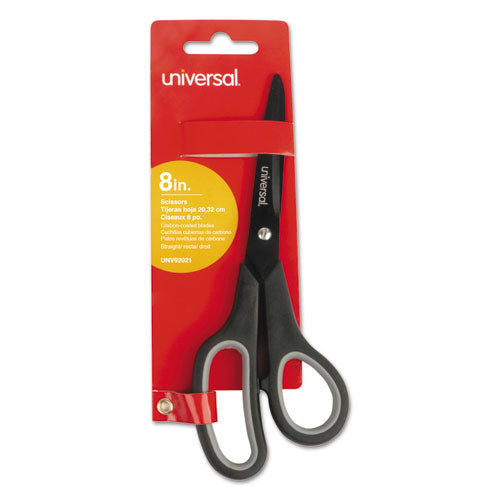 Image of Universal® Industrial Carbon Blade Scissors, 8" Long, 3.5" Cut Length, Offset Black/Gray Handle
