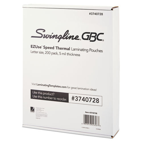 Image of GBC® Ezuse Thermal Laminating Pouches, 5 Mil, 9" X 11.5", Gloss Clear, 200/pack