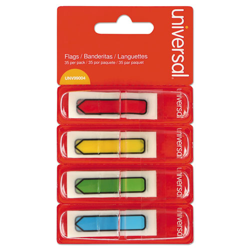 Image of Universal® Page Flags, Assorted Colors, 35 Flags/dispenser, 4 Dispensers/pack