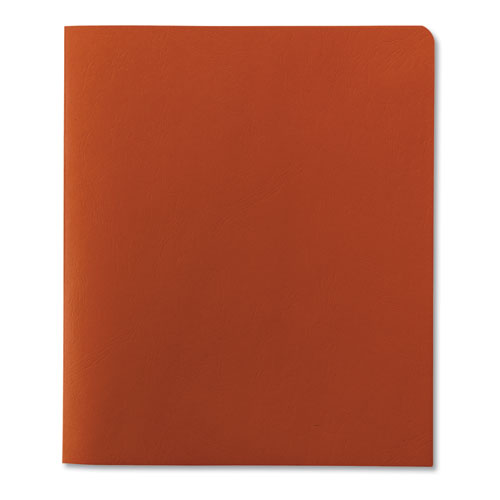 Image of Smead Two-Pocket Folder, Textured Paper, 100-Sheet Capacity, 11 X 8.5, Orange, 25/box